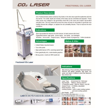 Fractional CO2 Scar Marks Behandlung Laser Maschine